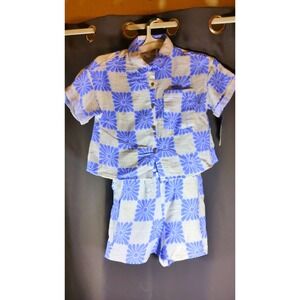 Grayson Threads Kids Floral Print Shirt & Shorts Set Outfit - Size M